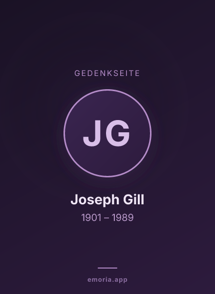 Gedenkportrait von Joseph Gill