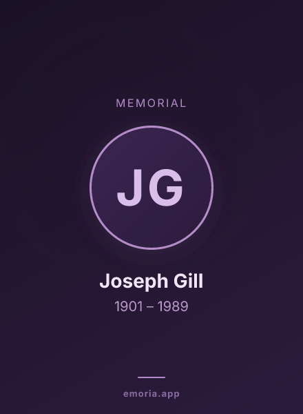 Memorial portrait of Joseph Gill