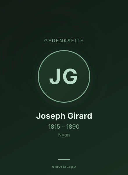 Gedenkportrait von Joseph Girard