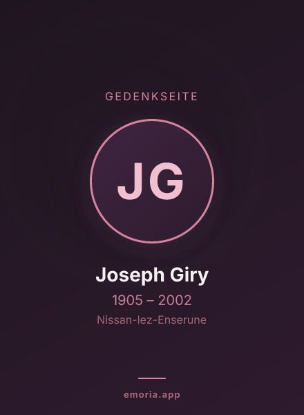 Gedenkportrait von Joseph Giry