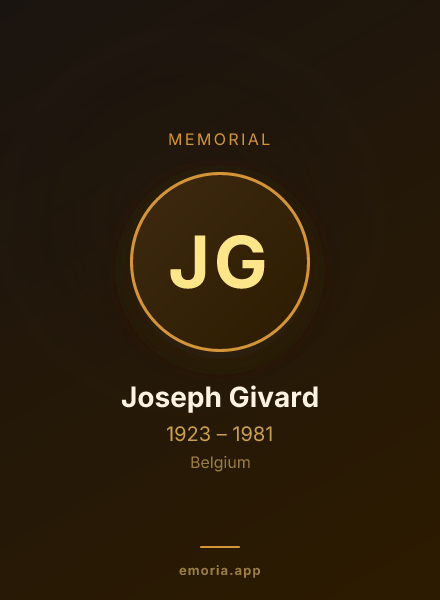 Memorial portrait of Joseph Givard