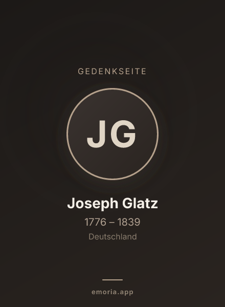 Gedenkportrait von Joseph Glatz