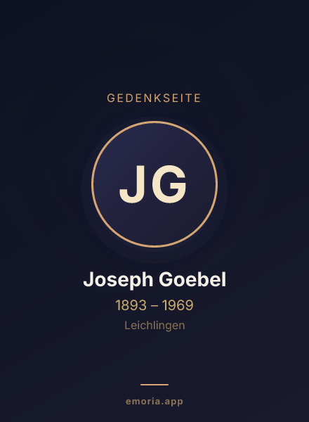 Gedenkportrait von Joseph Goebel