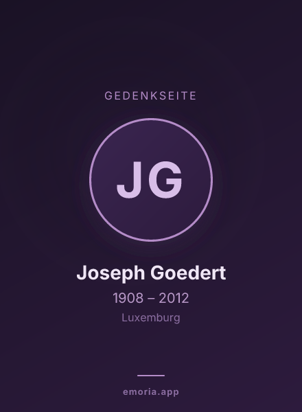 Gedenkportrait von Joseph Goedert