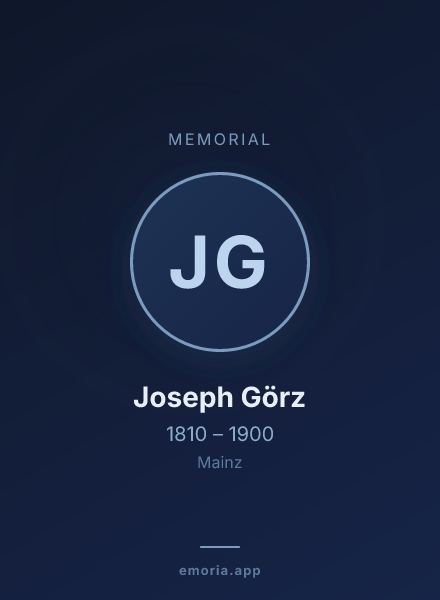 Memorial portrait of Joseph Görz