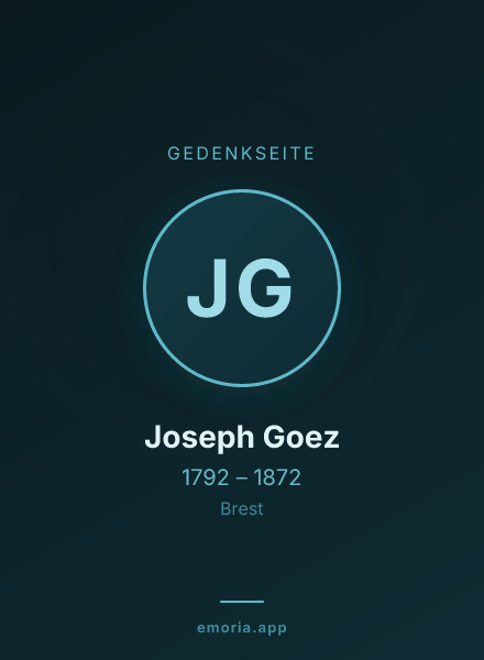Gedenkportrait von Joseph Goez