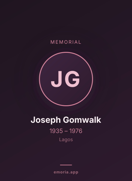 Memorial portrait of Joseph Gomwalk