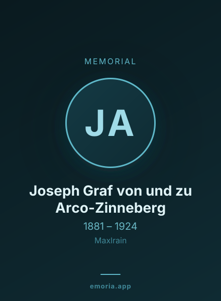 Memorial portrait of Joseph Graf von und zu Arco-Zinneberg