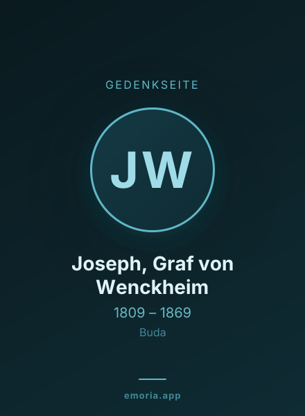 Gedenkportrait von Joseph, Graf von Wenckheim