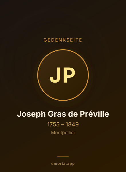 Gedenkportrait von Joseph Gras de Préville