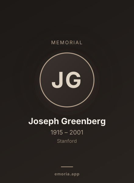 Memorial portrait of Joseph Greenberg