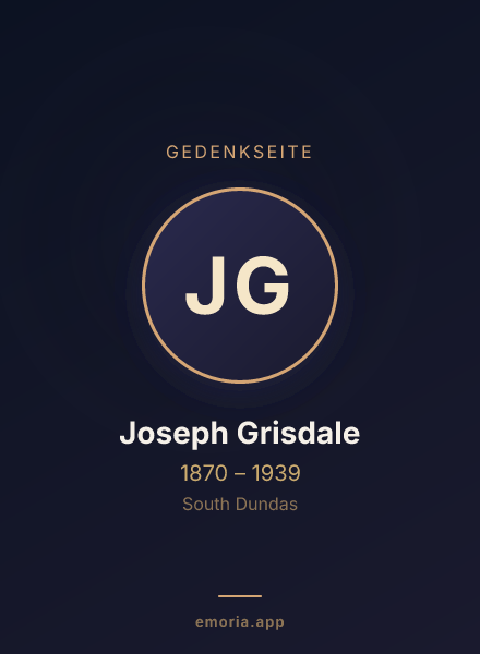Gedenkportrait von Joseph Grisdale