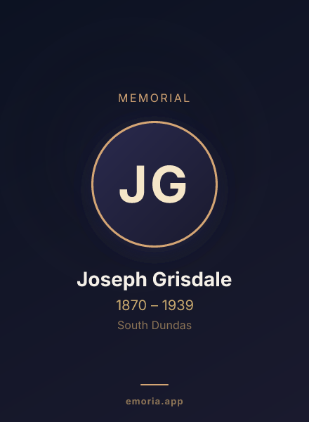 Memorial portrait of Joseph Grisdale