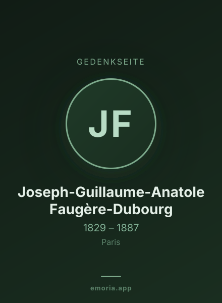 Gedenkportrait von Joseph-Guillaume-Anatole Faugère-Dubourg