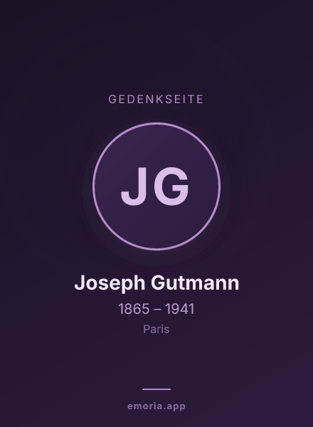 Gedenkportrait von Joseph Gutmann