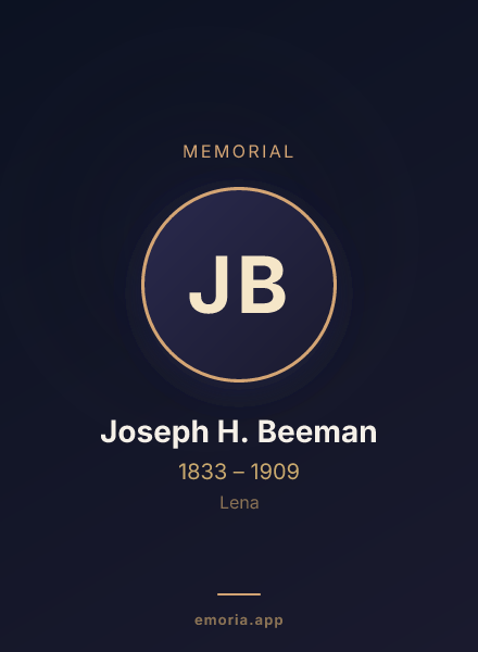 Memorial portrait of Joseph H. Beeman