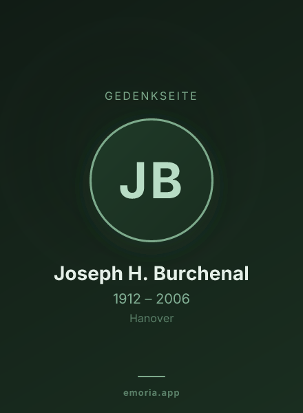 Gedenkportrait von Joseph H. Burchenal