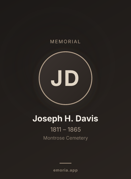 Memorial portrait of Joseph H. Davis
