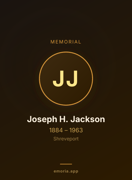 Memorial portrait of Joseph H. Jackson