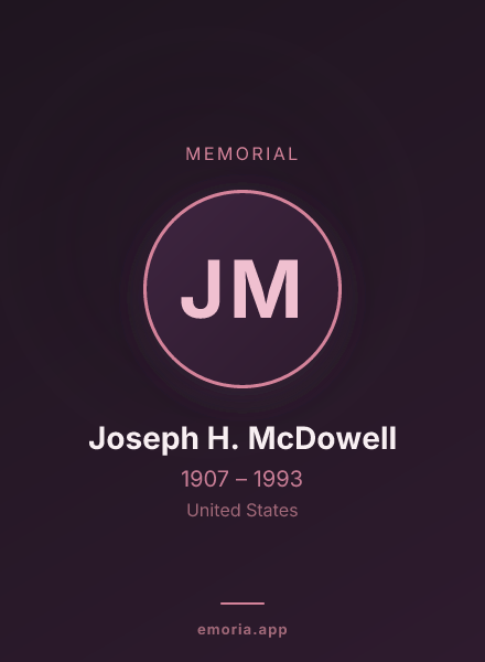 Memorial portrait of Joseph H. McDowell