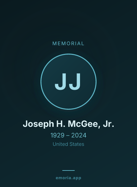 Memorial portrait of Joseph H. McGee, Jr.