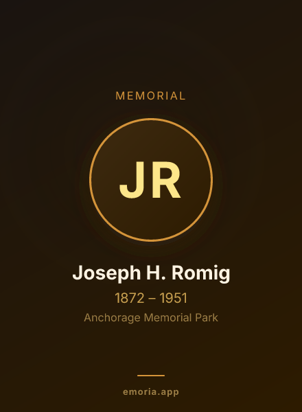 Memorial portrait of Joseph H. Romig
