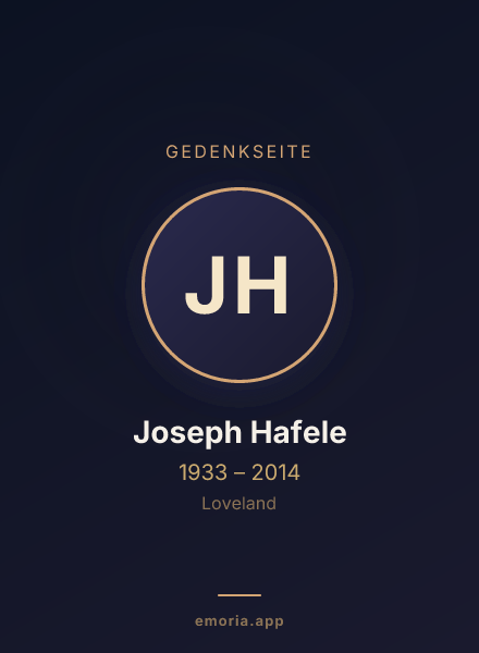Gedenkportrait von Joseph Hafele