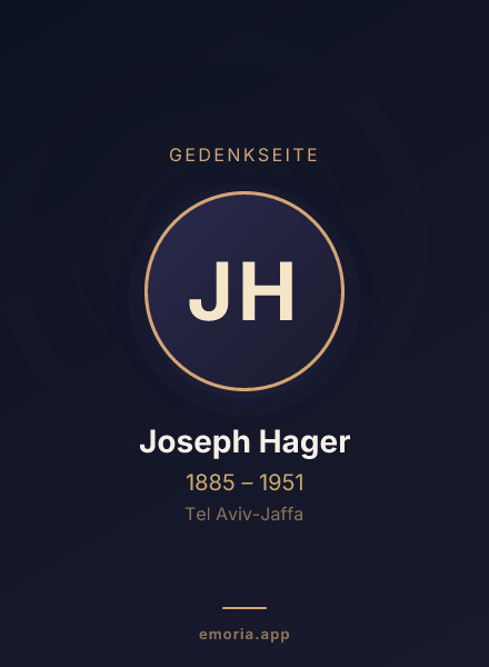 Gedenkportrait von Joseph Hager