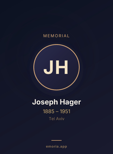 Memorial portrait of Joseph Hager