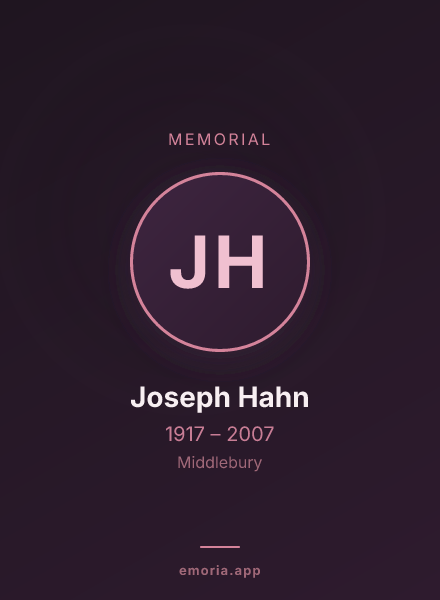 Memorial portrait of Joseph Hahn