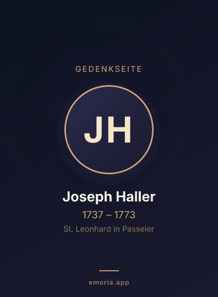 Gedenkportrait von Joseph Haller