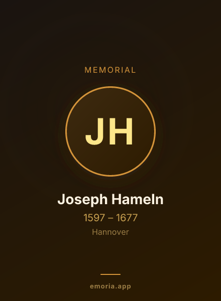 Memorial portrait of Joseph Hameln