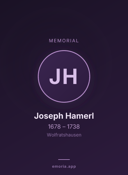 Memorial portrait of Joseph Hamerl