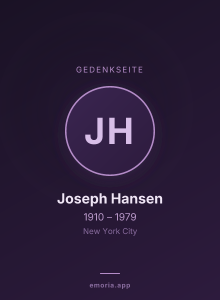 Gedenkportrait von Joseph Hansen