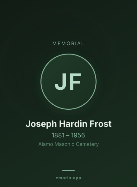Memorial portrait of Joseph Hardin Frost