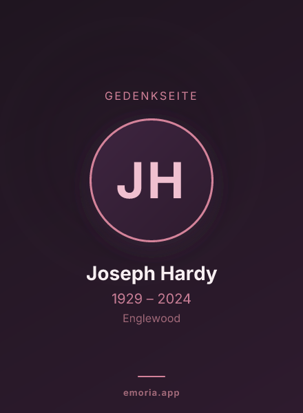 Gedenkportrait von Joseph Hardy