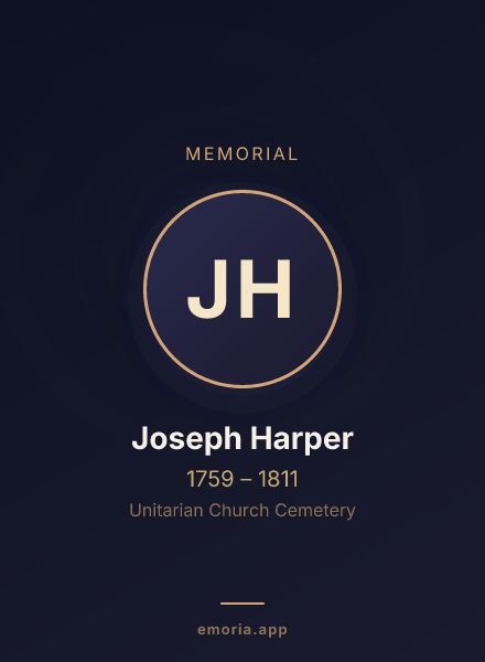 Memorial portrait of Joseph Harper