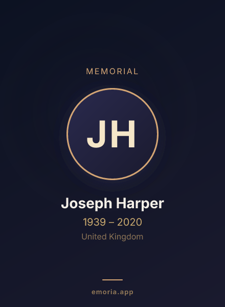 Memorial portrait of Joseph Harper