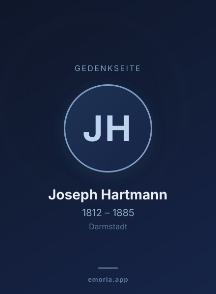 Gedenkportrait von Joseph Hartmann