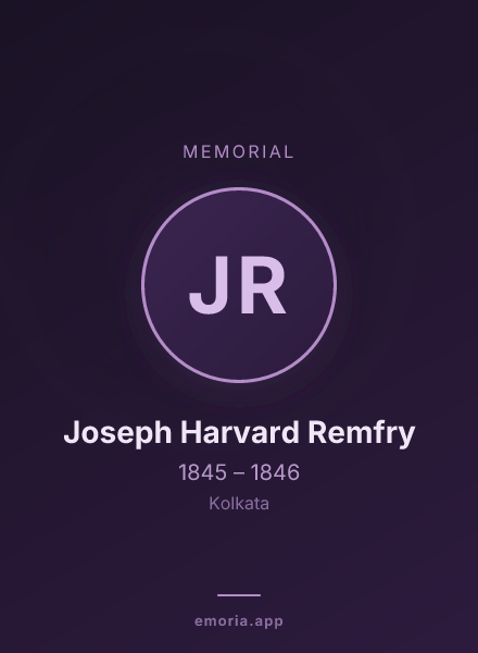 Memorial portrait of Joseph Harvard Remfry