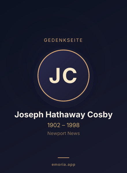 Gedenkportrait von Joseph Hathaway Cosby
