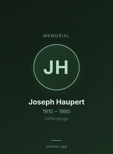 Memorial portrait of Joseph Haupert