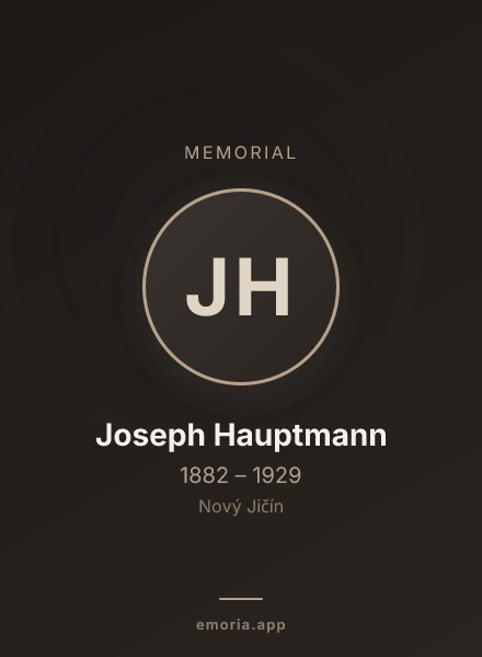 Memorial portrait of Joseph Hauptmann