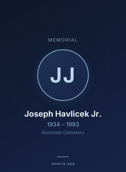 Memorial portrait of Joseph Havlicek Jr.