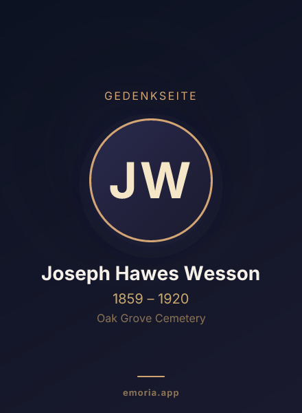Gedenkportrait von Joseph Hawes Wesson