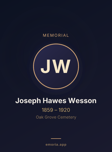 Memorial portrait of Joseph Hawes Wesson