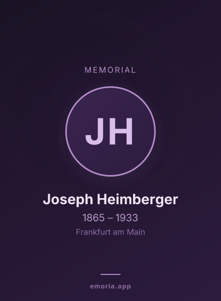 Memorial portrait of Joseph Heimberger