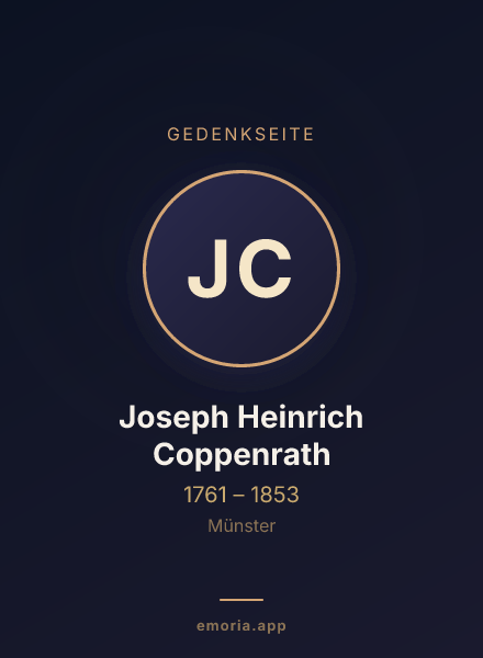Gedenkportrait von Joseph Heinrich Coppenrath