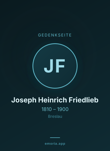 Gedenkportrait von Joseph Heinrich Friedlieb