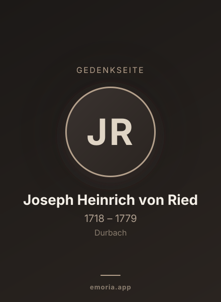 Gedenkportrait von Joseph Heinrich von Ried